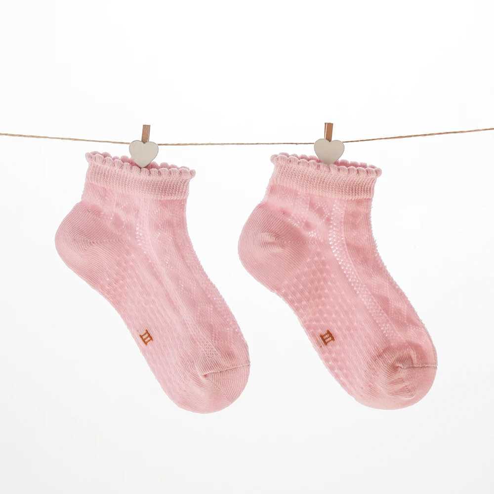 5 pairs/batch of baby socks summer and spring thin mesh cotton childrens socks cute girls lace socks colorful childrens socks W240814