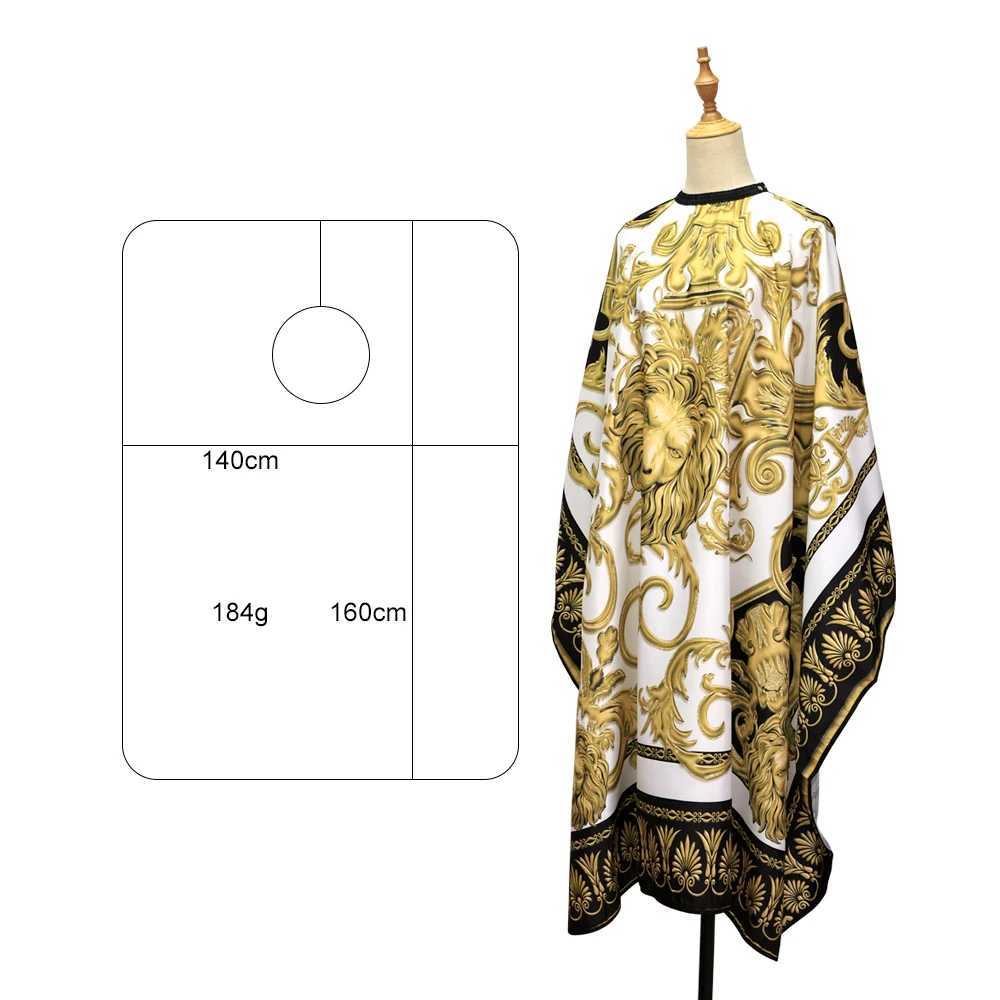 Hairdressing shawl with retro pattern lion waterproof barber dress professional anti-static hair salon fabric W240814