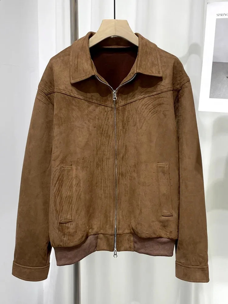 Fashion Lapel Zipper Mens Short Pilot Jackets 240814