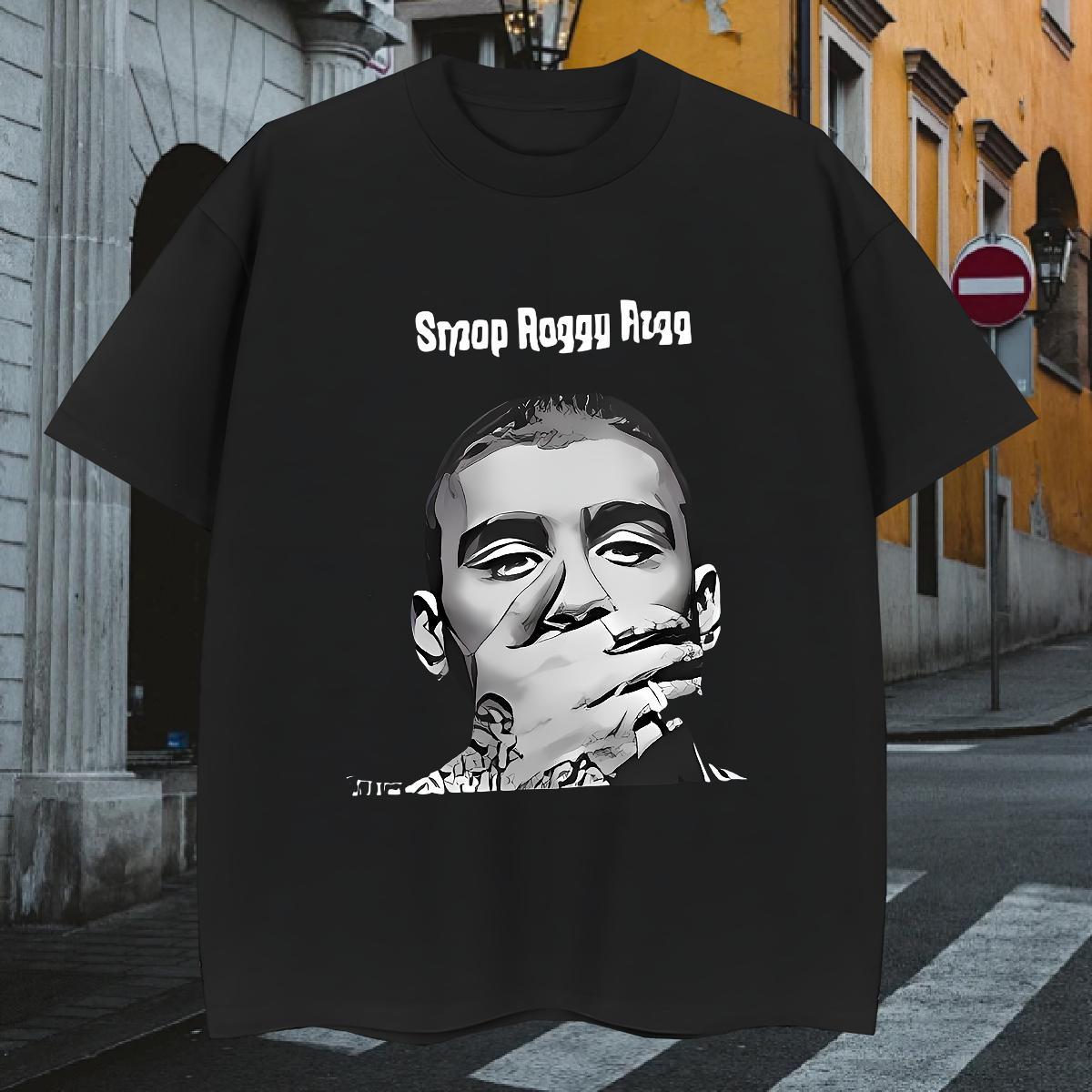 T Shirt For Man 230g Pure Cotton portrait Street wear Hip Hop Breathable Black Oversized Men Tshirts Fashion Casual Classic Tees Shirts