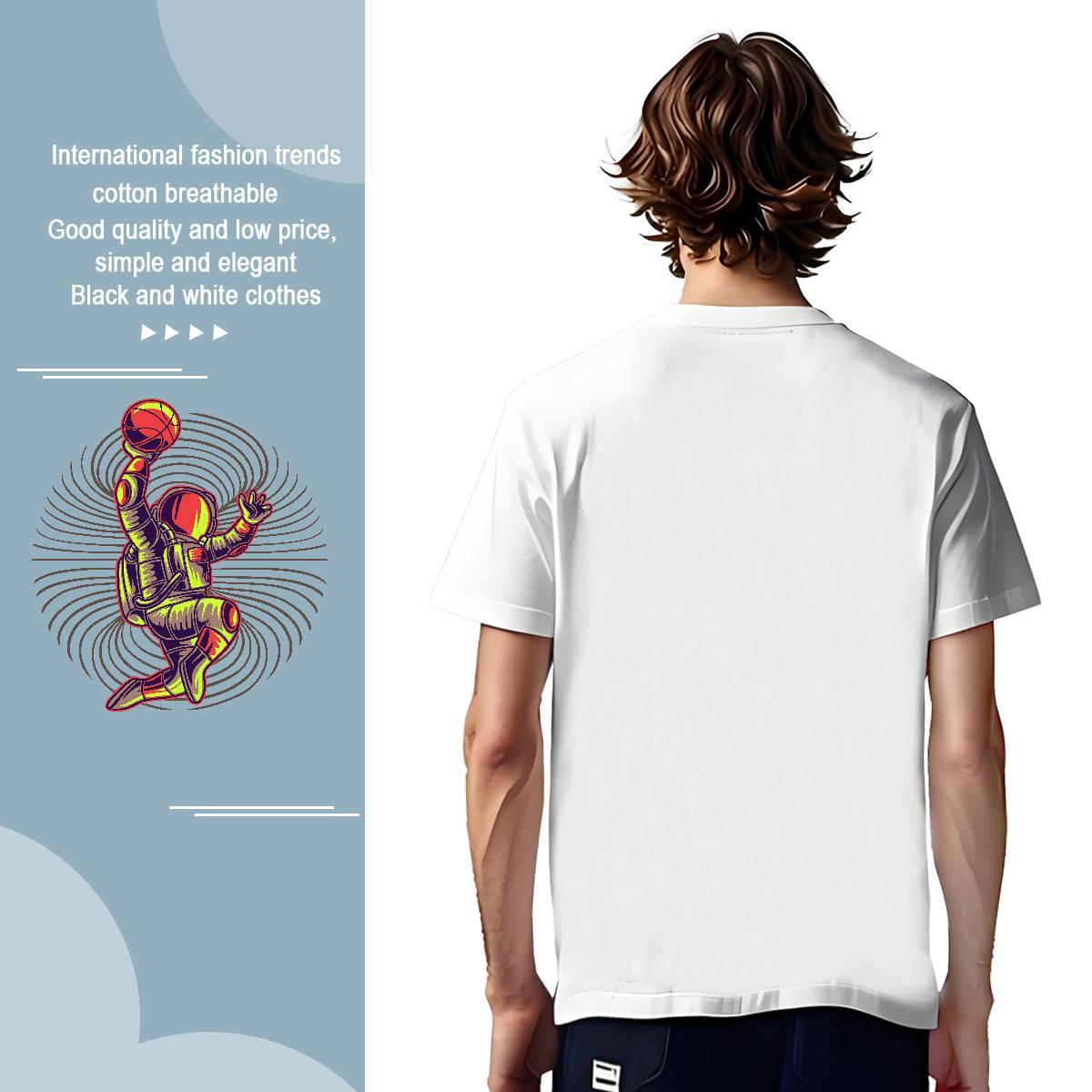T-Shirts for Men 100% Cotton 230g universe Street Wear Breathable Short Sleeve Custom Print Oversized Men Tees Factory Direct High Quality Polos