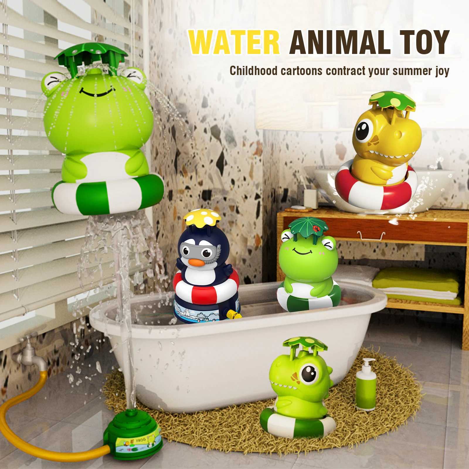 Cute Flying Water spray Launcher Boys and Girls Toys Cartoon Water Rocket Sprint Children Gift Summer Outdoor Party Bath GameW240814