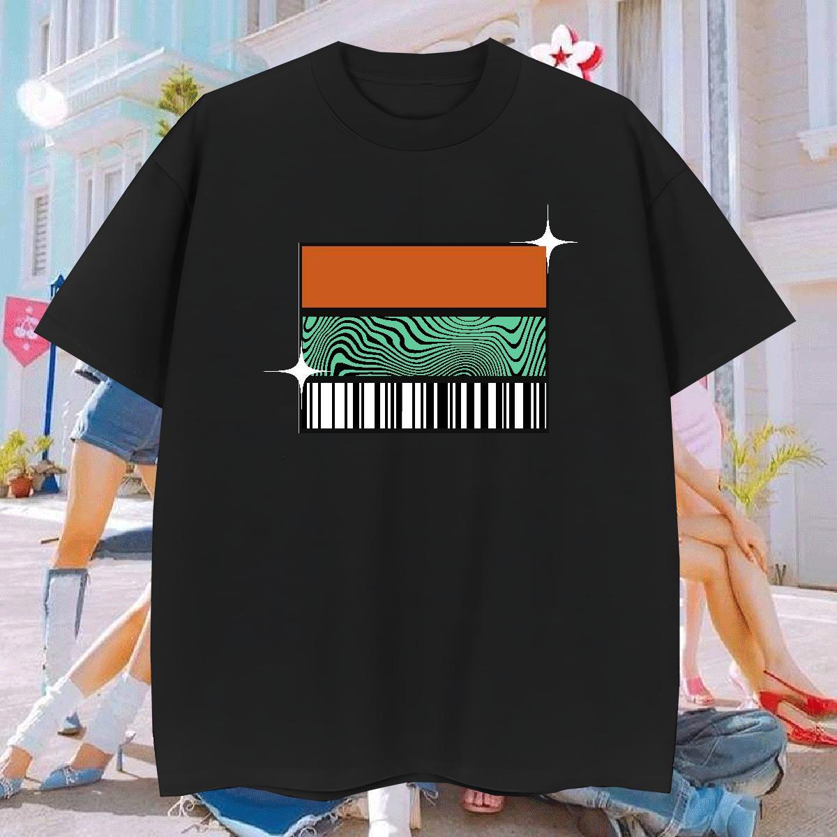 T Shirt For Man 230g Pure Cotton planet Casual Round Neck Short Sleeve Graphic Tshirts Custom Wholesale Tops