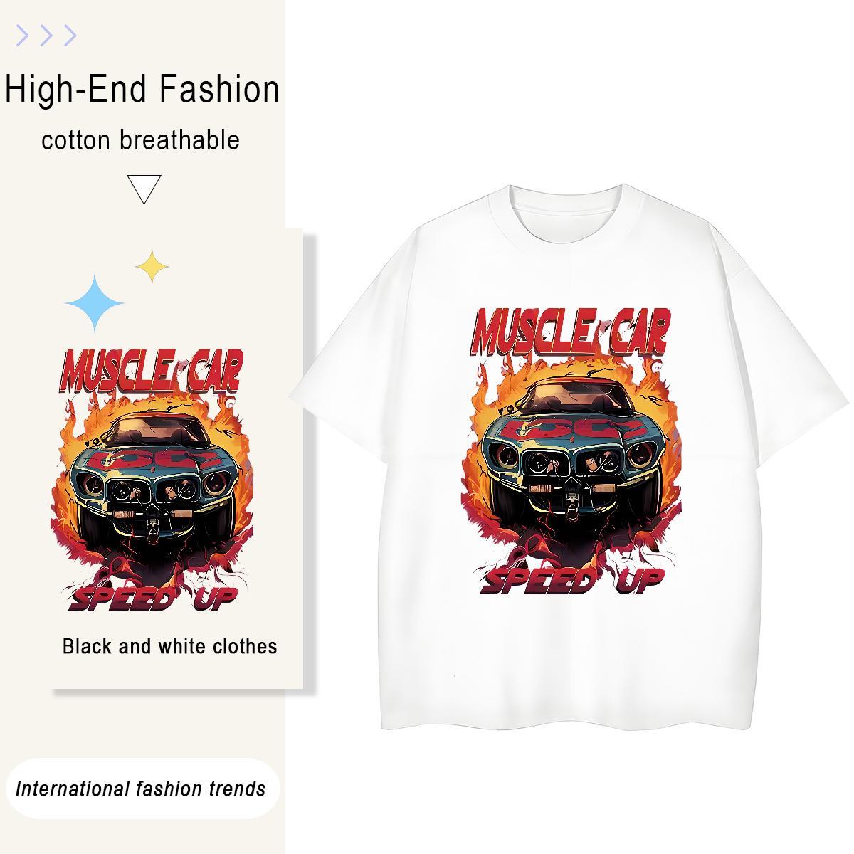 Popular Men Tshirts Anime Printing Street 100% Cotton 230g Custom Anime Pure Cotton car Mens T Shirts Designer Fashion Tees