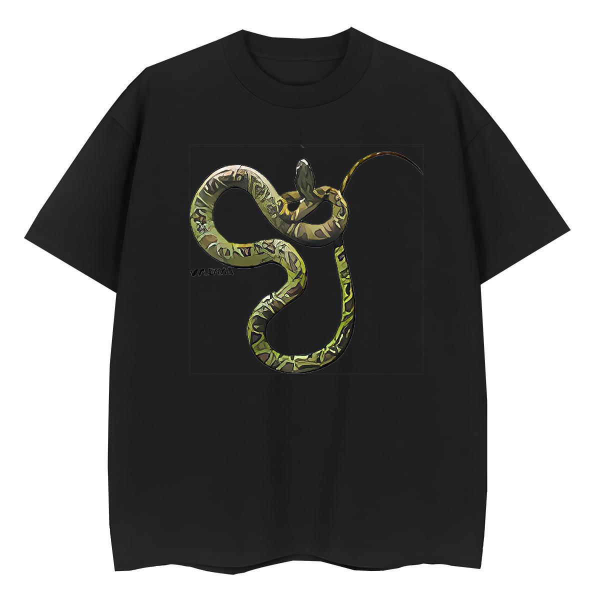 Cool Design T-Shirts for Men snake Breathable Crew Neck Street wear Hip Hop Customized Print 230g Pure Cotton Couples T Shirts Designer Fashion Tops S