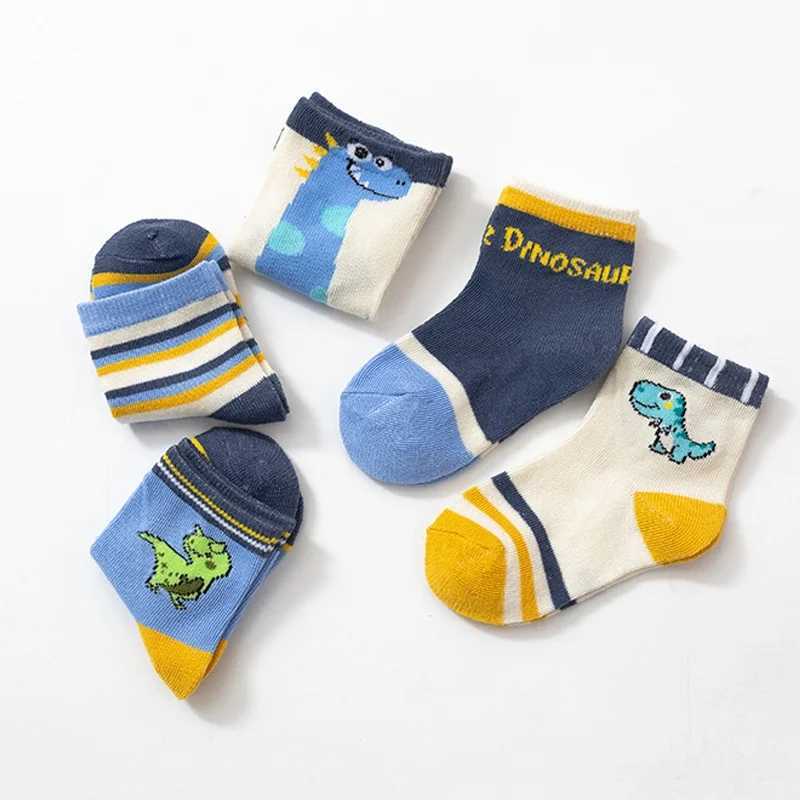 5 pairs of baby socks for girls boys toddlers cotton baby autumn cute cartoon animal childrens socks W240814