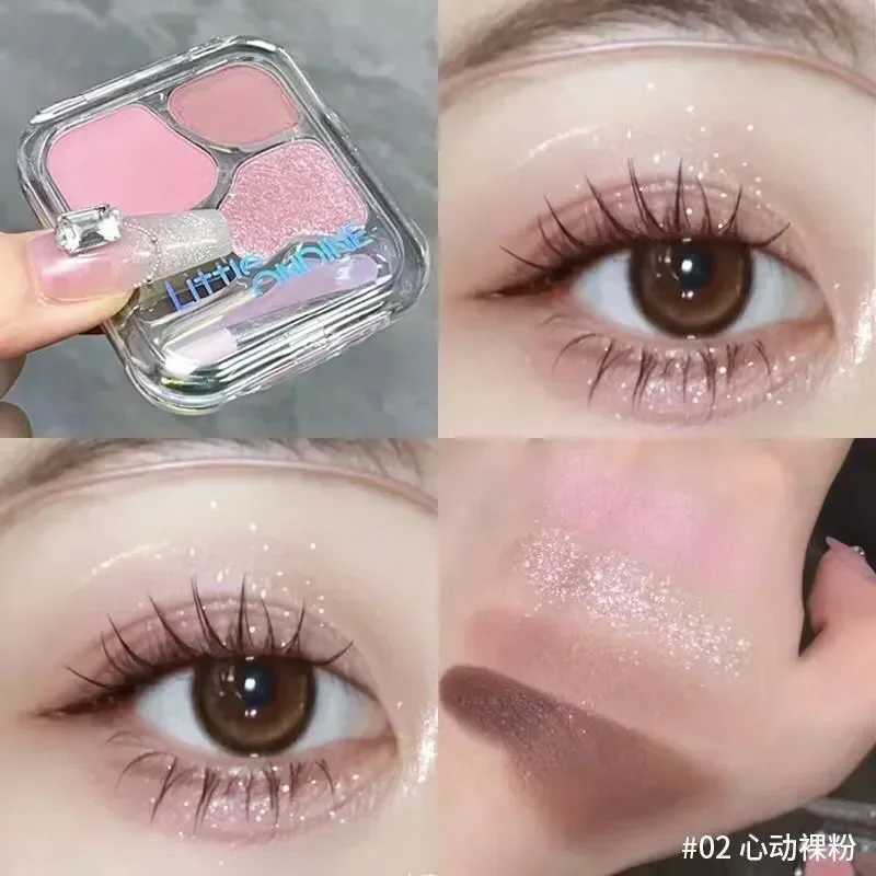 Little Ondine 4Color Eyeshadow Palette Blush Eyeliner Eyeshadow Highlight Contour Palette Eyes Makeup Beauty Y240815