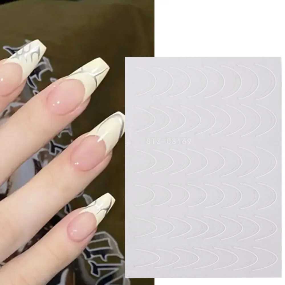 3D French Lines Nail Stickers DIY Nail Decoration Metal Stripe Lines Self Adhesive Nail Art Sliders Water Decal StickerXJ240814