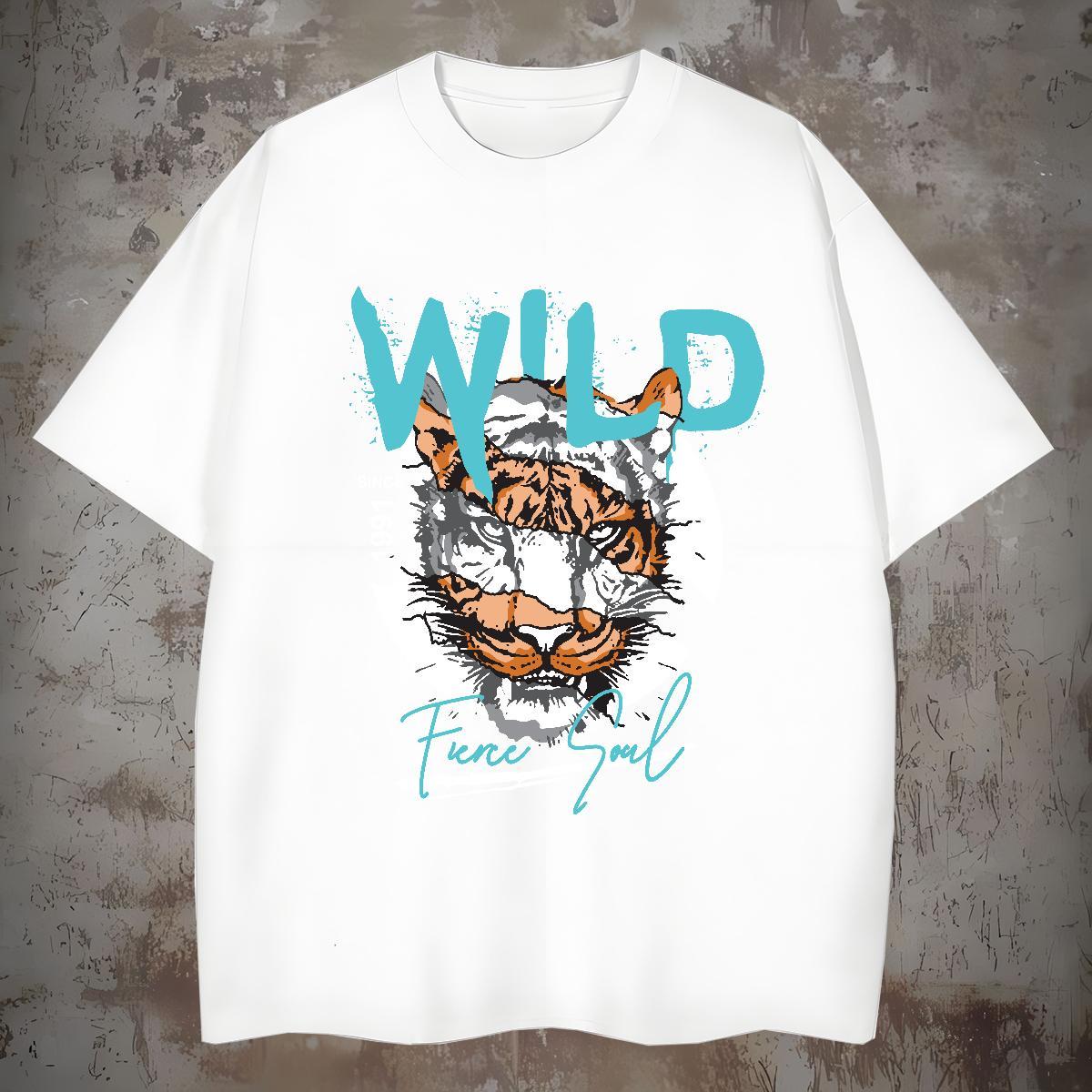 High Quality T shirt tiger Crew Neck Breathable Hip Hop Oversized 4XL 230g Cotton Couples T Shirts Designer Fashion Clothes