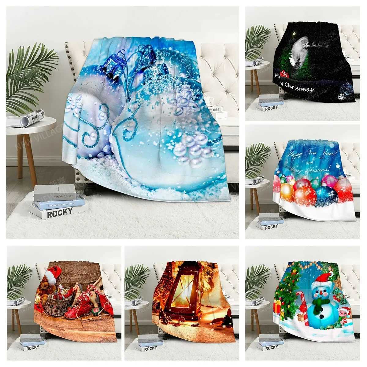 Home decoration plush Sofa blanket Christmas animal Bedspread on the bed anime fluffy soft blankets thick blanket for winter Y240815