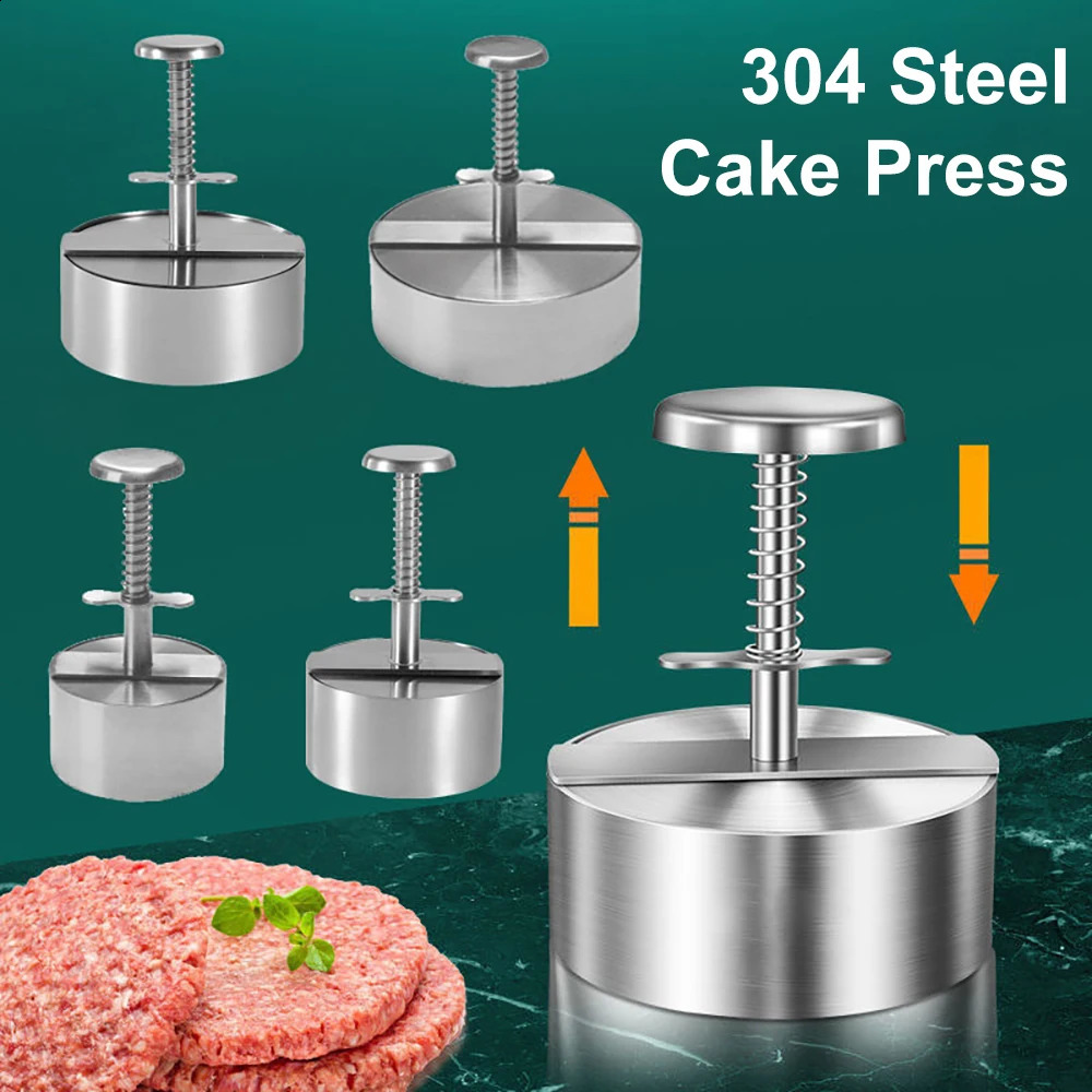 304 Stainless Steel Hamburger Press Burger Patty Maker Pork Beef Manual Mold for Grill Griddle Meat Kitchen Tools 240812