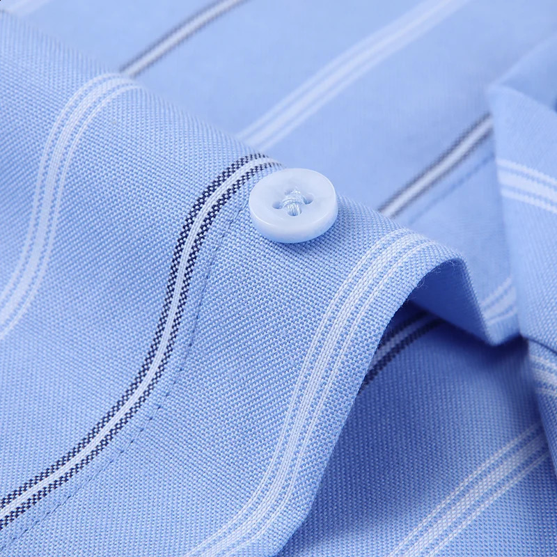 Mens Stripe Shirts Long Sleeve Autumn Fashion 100% Cotton Solid Business Formal Slim Fit Dress Shirt Plus Large Size 11XL 10XL 240814