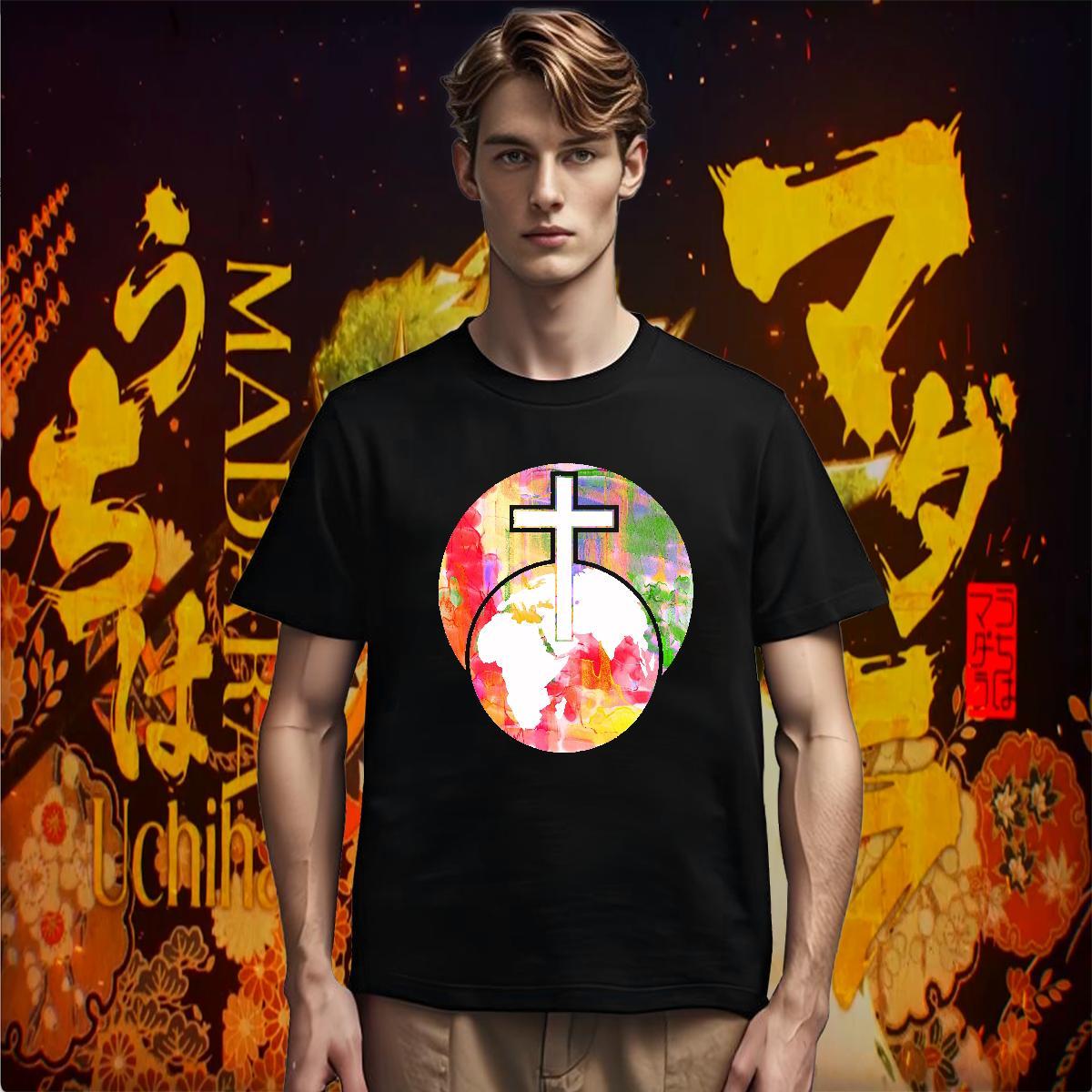 Men T Shirts 230g Cotton painting Anime Printing Street Pure Cotton White Plus Size Tshirt for Man Woman DIY Customized Classic Clothings