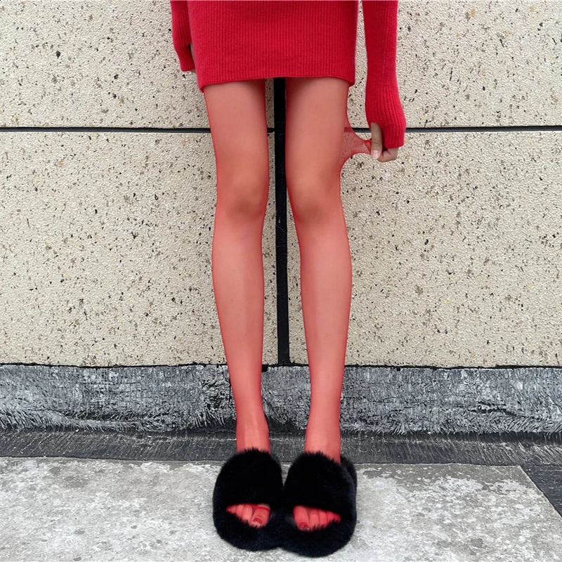 Red Pantyhose Female Year Red Socks Tights Women Stockings Slim Lingerie Anti-hook Silk Velvet Wedding Brides Leggings ## 240815