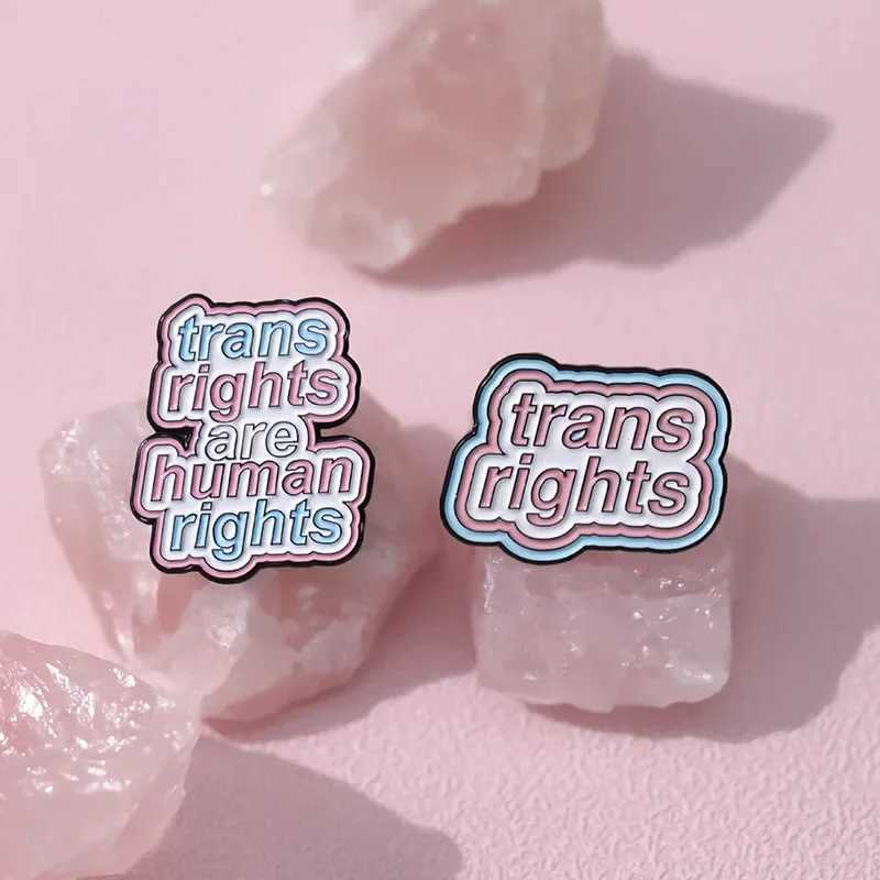 Trans Rights Are Human Rights Brooch Collar Badge Transgender LGBT Enamel Pin Gay Bisexual Clothing Jewelry Gift W240815