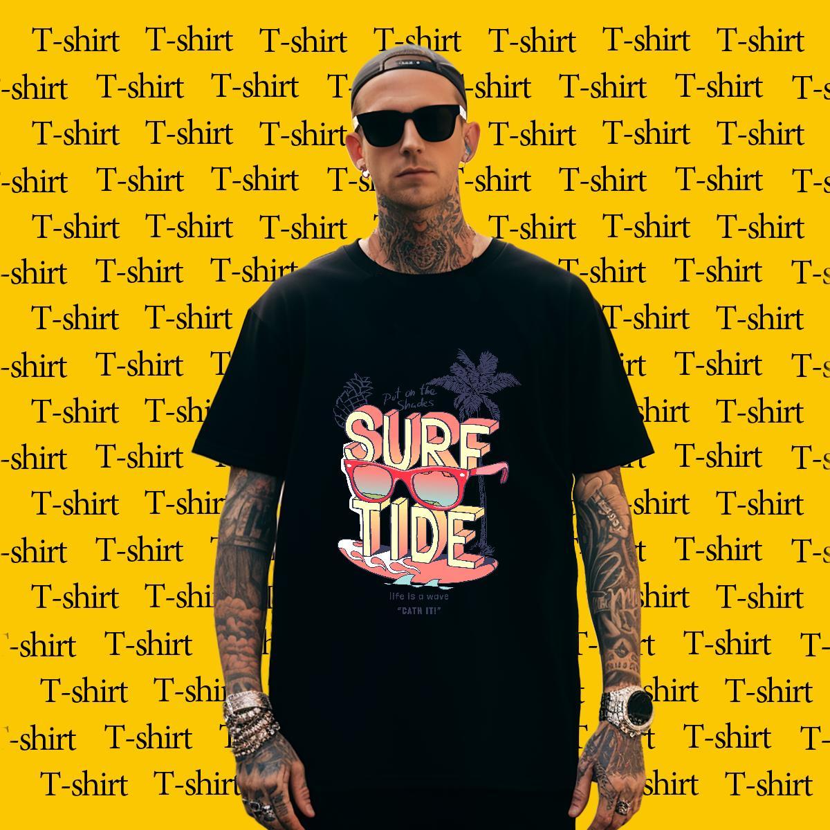 Mens T Shirts 100% Cotton 230g tree Casual Crew Neck Breathable Custom Cartoon Tshirts Classic Casual Cool Design Tops
