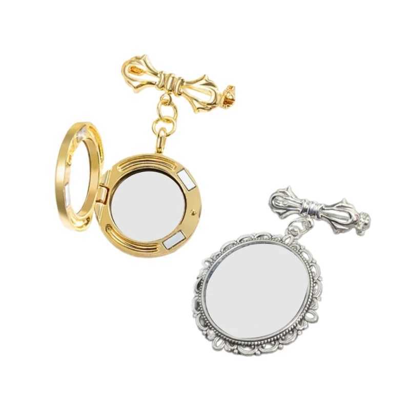 Lace oval badge handmade photo frame brooch suitable for women elegant lapel pin fashionable accessory for parties and dates W240815
