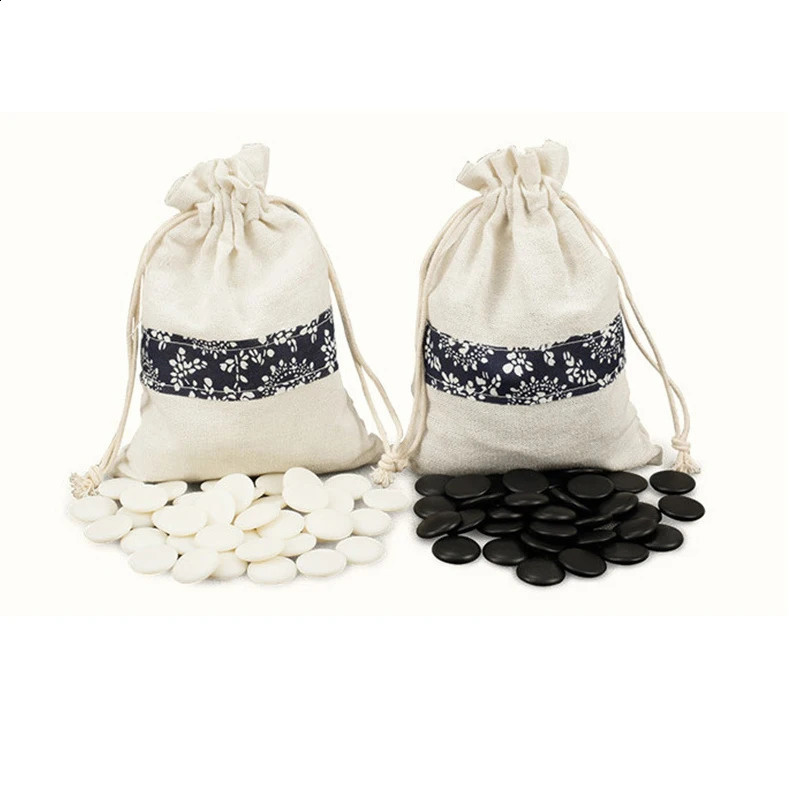 Standard Go Chess Use For Match 19 Line 361pcs Chessman Go chess Game Diameter 2.2cm Leather Chessboard Cloth Bag Weiqi toy 240813