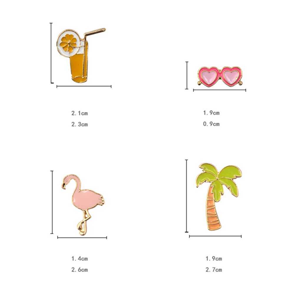 4-piece Hawaiian brooch set party brooch alloy brooch fashion accessory brooch badge (random style) W240815
