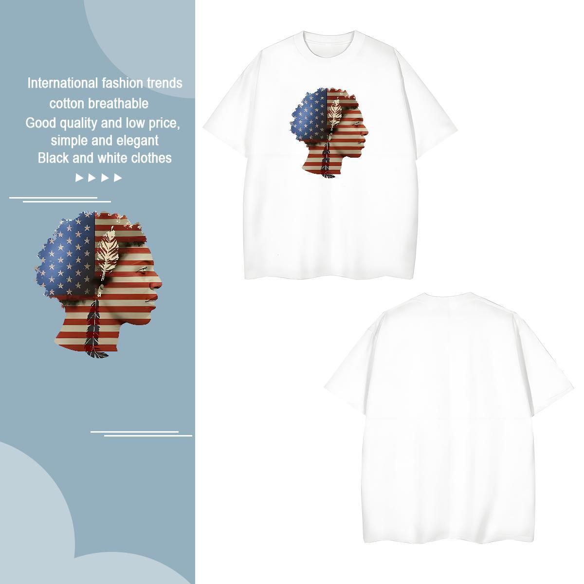 Men T Shirts 230g Pure Cotton portrait Anime Printing Street O Neck Short Sleeves Custom Printed Mens Tshirts 2024 Summer Wholesale Wear