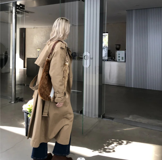 Design for Womens Fashion Cotton Trench Coat in Autumn Windproof Machine 240814