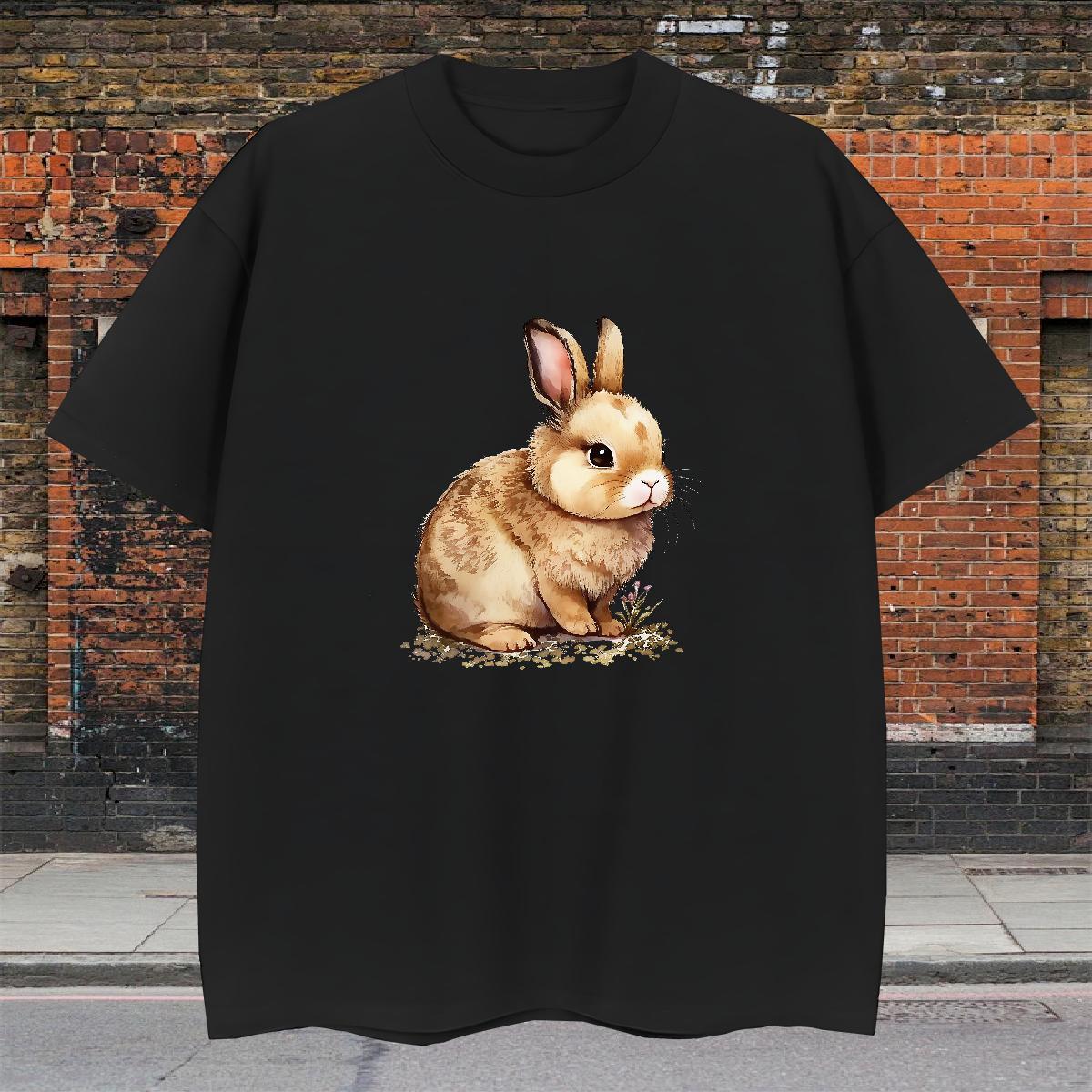 TOP Quality T-Shirts rabbit Breathable Street Wear Anime 230g Pure Cotton Tshirts Factory Direct Clothes