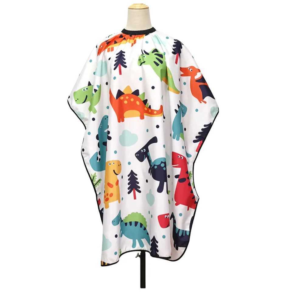 Barbershop childrens hair horns dinosaur hair cutting horns boy waterproof barber hair apron childrens salon styling W240814