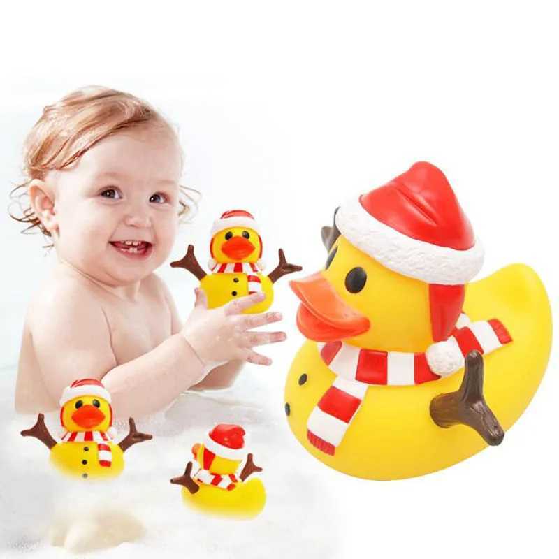 5-30PCS Kids Christmas Rubber Ducks Bath Toys Boys Girls Christmas Decor Gifts Kids Holiday Toy Gifts Cake DecorationsXJ240815
