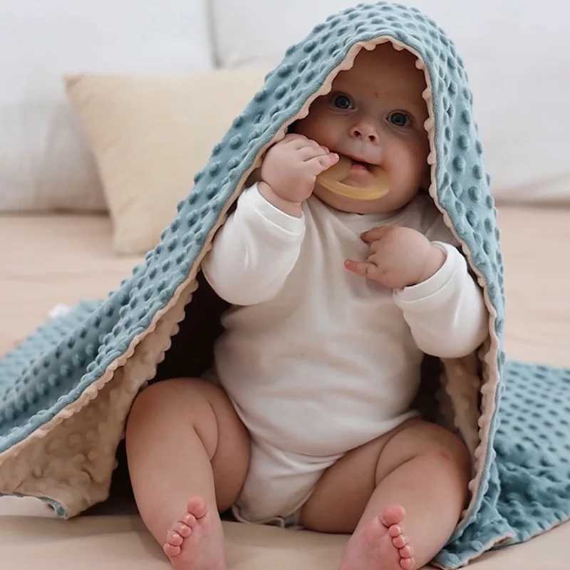 Baby Blanket Warm Fleece Infant Quilt Bedding Swaddle Wrap Newborn Soft Stroller Sleep Cover Comfortable Washable Thick Blanket Y240815