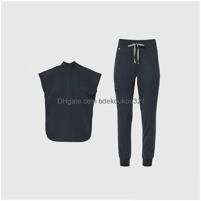 Pants Figs Scrubs Set Zip Up Undefined New Arrival Product High Elasticity Long Washable Versatile Solid Ventilation Printing Bifurca Dhkb6