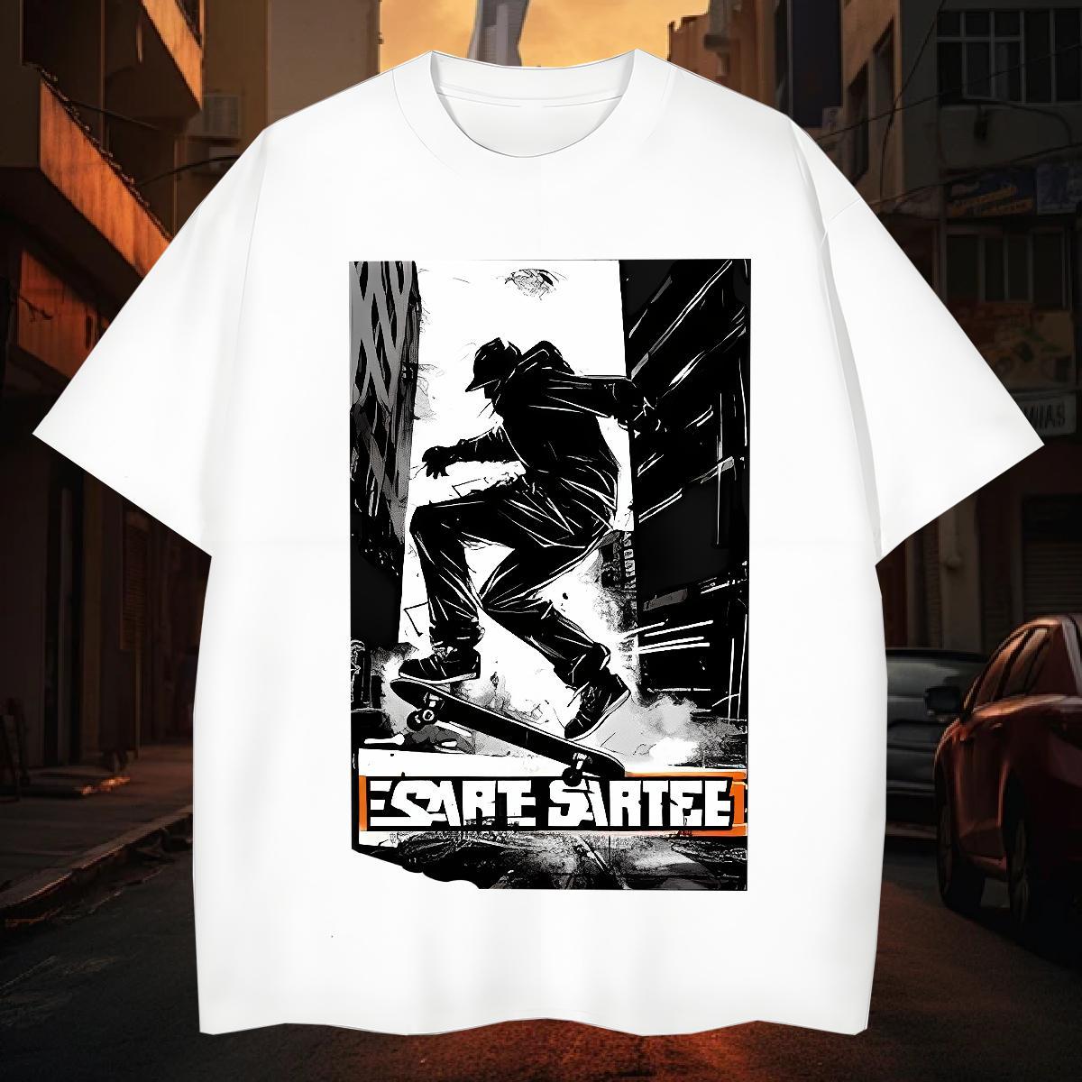 T-Shirts for Men 100% Cotton 230g game Street Crew Neck Breathable Anime Men Tees Customized Soft Wear