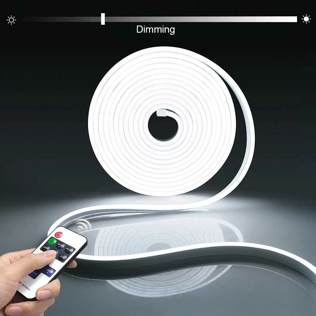 USB 5V Neon Light LED Strip with Dimmable RF Remote Controller Neon Tape 1M 2M 3M For Kitchen Room Backlight Decoration Lighting CL240815
