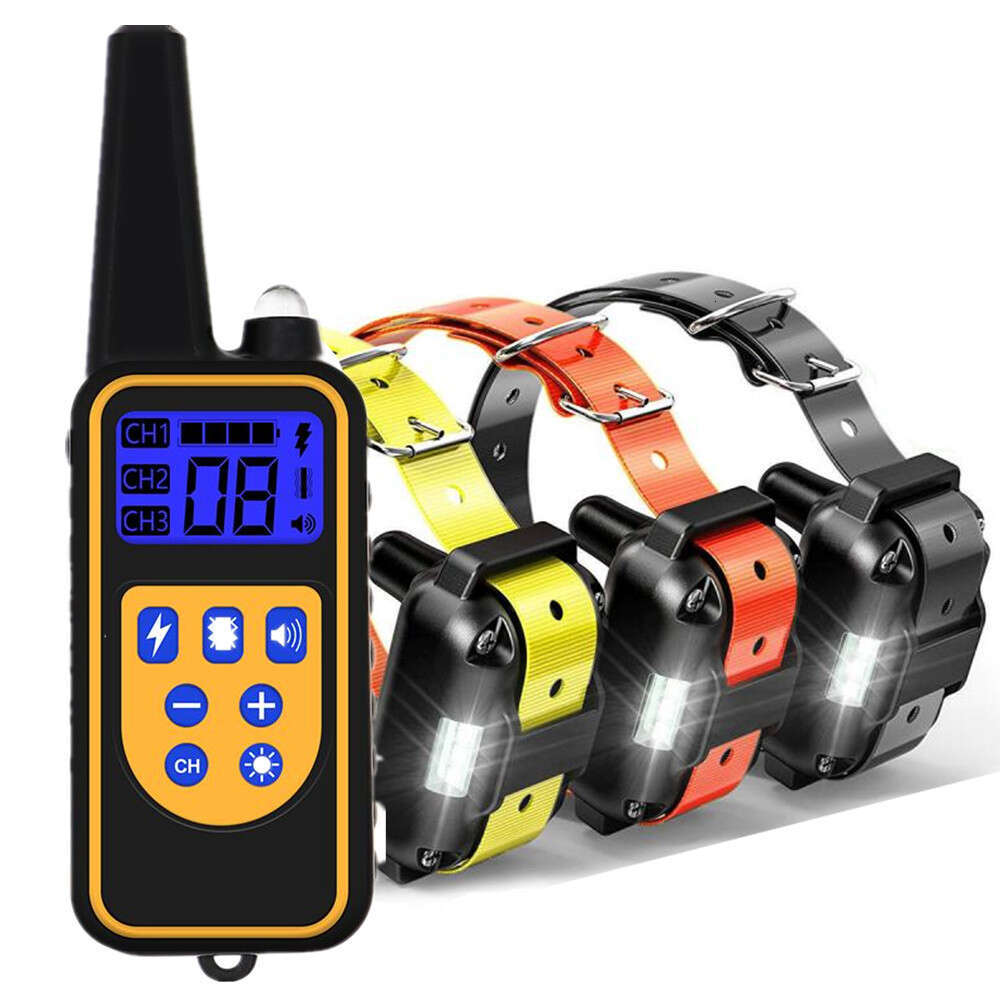 Training Collar Dog 800M Anti Bark Dog Collar Waterproof With Pet Rechargeable Pet Remote Control Electric Collar For Dogs Zozostore