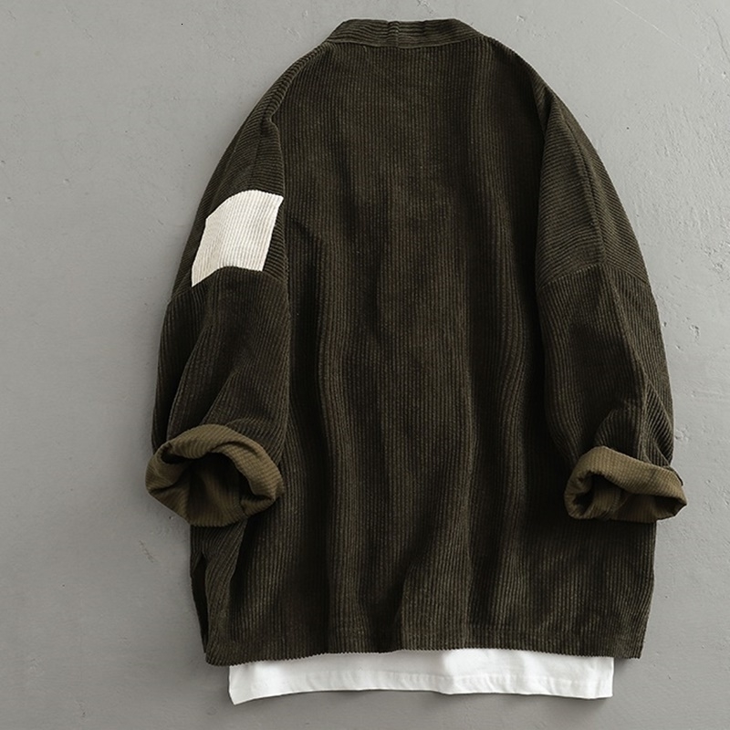 Japanese style Corduroy kimono jacket retro Yukata fashion Harajuku shirt Asian street clothing samurai kimono cardigan Haori 31070 240814