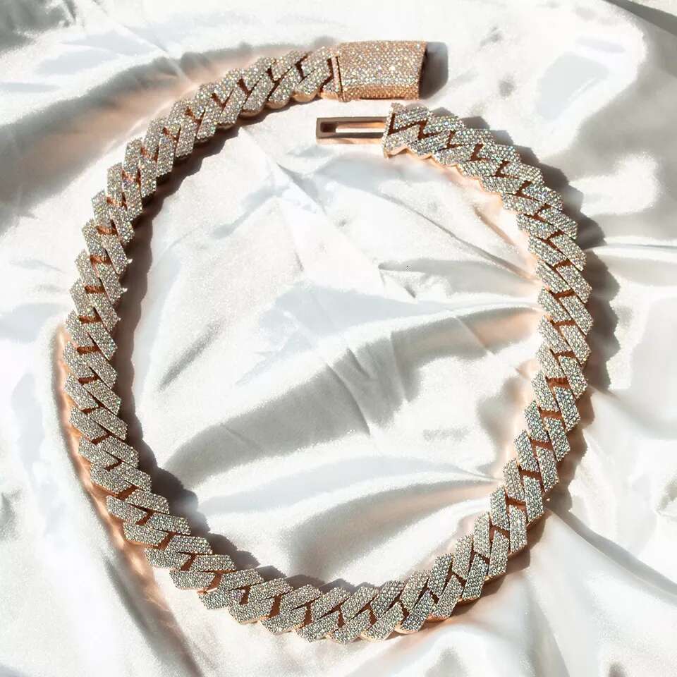 Custom Rapper Heavy Hip Hop Jewelry Mens Vvs Diamonds Sterling Sier Cuban Link Chain Iced Out Moissanite Chains