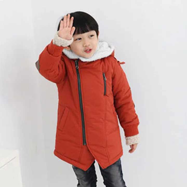 Winter new diagonal zipper childrens cotton jacket warm boys and girls cotton jacket W240814