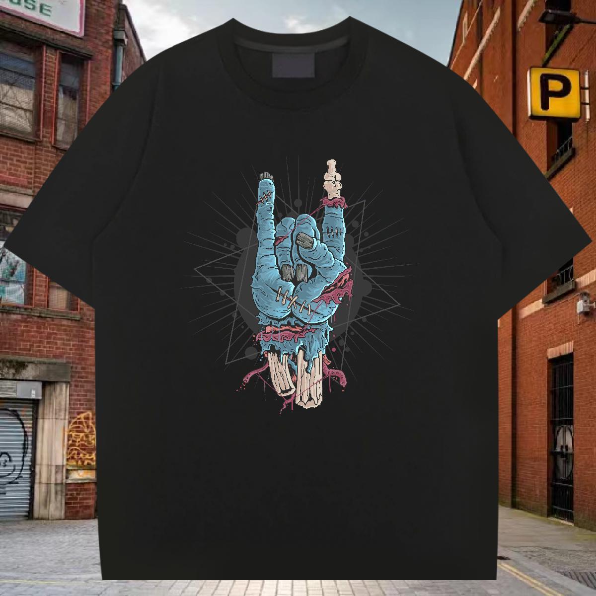 Popular Men T Shirts Halloween Breathable Crew Neck High Street Hip Hop DIY 230g 100% Cotton Men Tshirts DIY Customized Polos