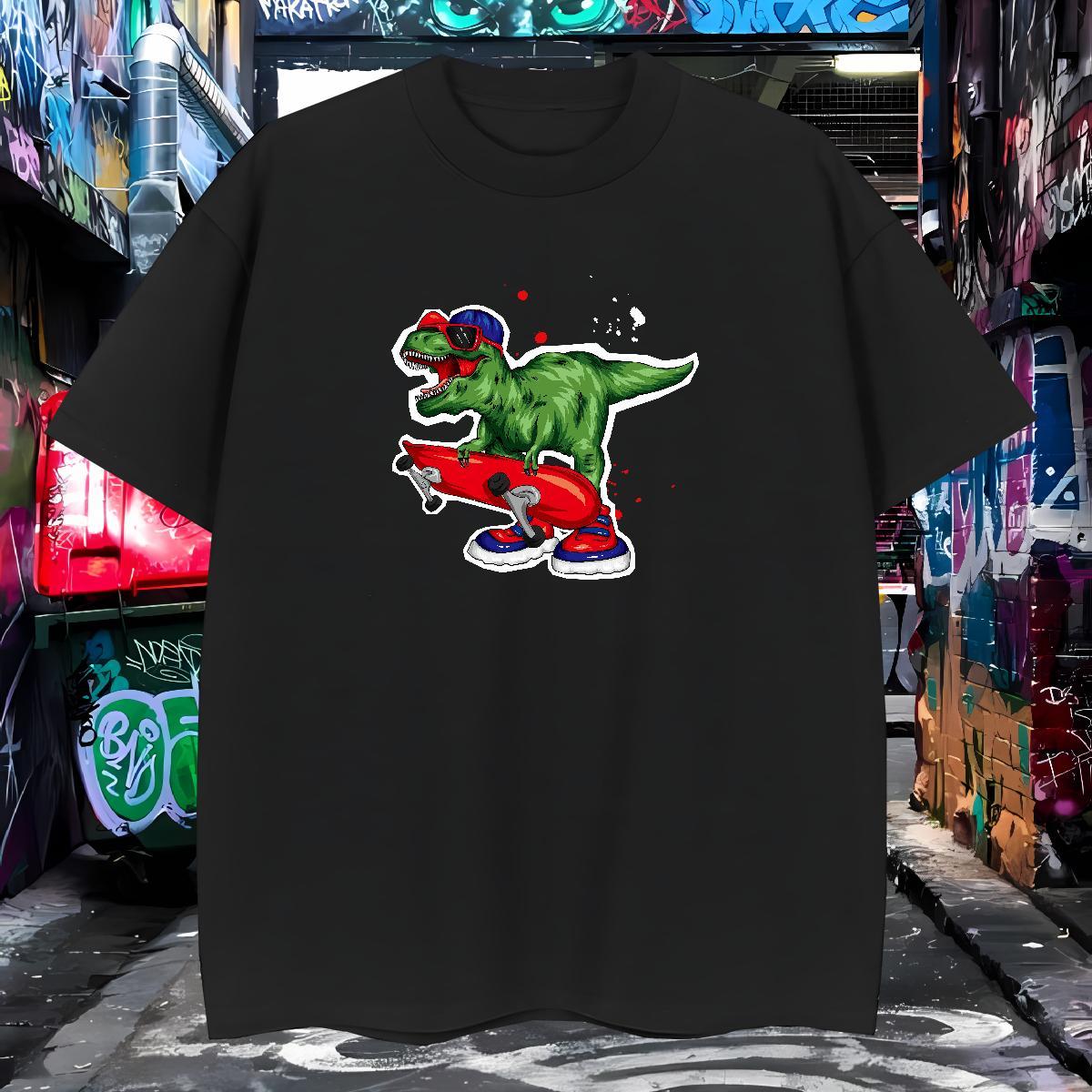 Designer T-Shirts dinosaur Breathable Soft Spring Summer Plus Size Cartoon 100% Cotton 230g Tshirts Factory Direct Tops Shirt