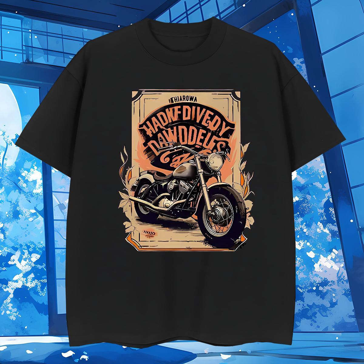 Wholesale Motorcycle Men T Shirts Home Outdoor Tshirt for Man Woman 100% Cotton 230g 2024 New Short Sleeve Soft Anime Tops Tees