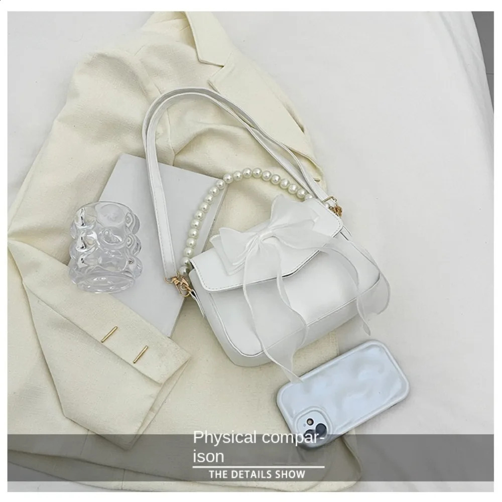 Black Ladies Shoulder Bag Korean BowKnot Fashion TopHandle Women Canvas Large Armpit 2024 Handbags 240815ZYl