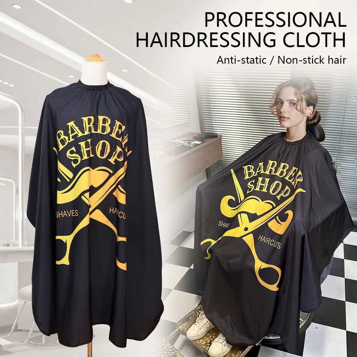 Hair salon shawl waterproof adjustable dress anti-static buckle released hair cutting tools W240814
