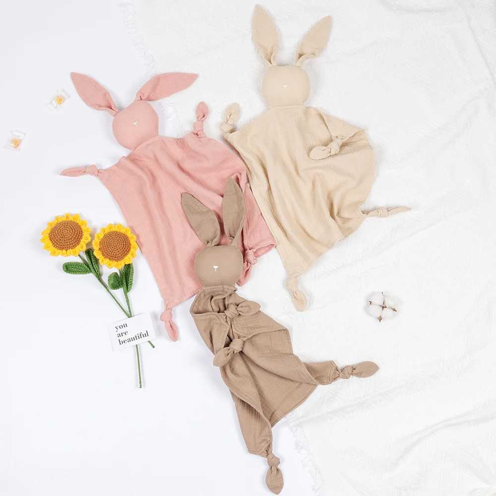 Baby Cotton Muslin Comforter Blanket Soft Newborn Sleeping Dolls For Kids Fashion Sleep Toy Soothing Towel Bibs Y240815