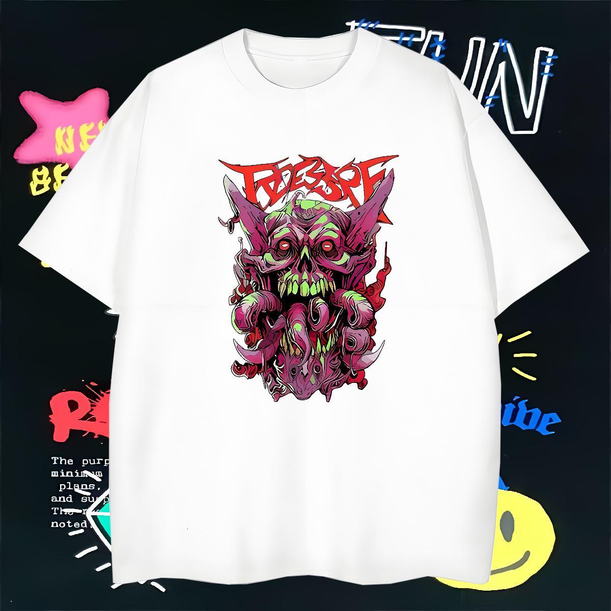 T-Shirts 230g Cotton Rock Hip Hop Street Breathable Crew Neck Custom Cartoon Mens Tshirts DIY Customized Brand Tops Shirt