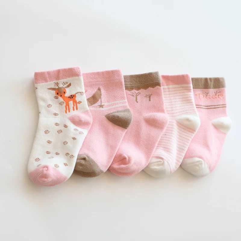 5 pairs/batch of childrens soft cotton socks for boys and girls cute cartoon style for teenagers fashionable and warm 1-12 autumn and winter new child