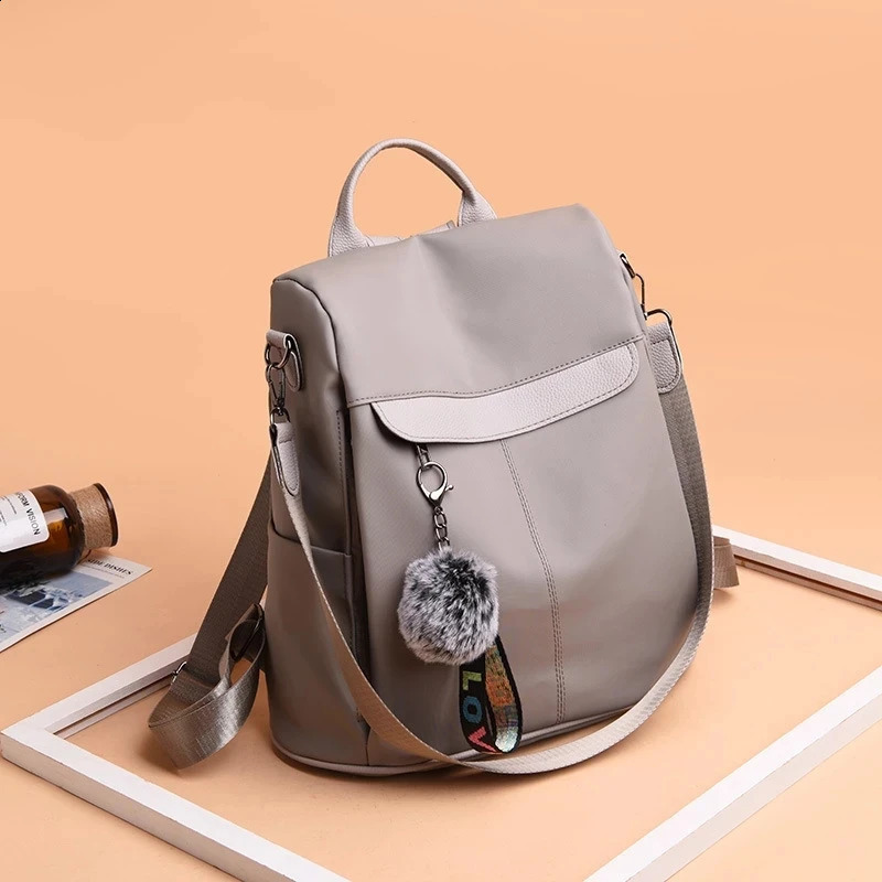 Waterproof Backpack For Women Fashion Oxford Rucksack Hairball Tassel School Bag Travel Large Capacity Female Mochila 240814