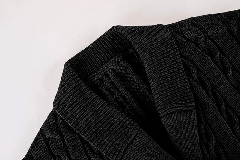 Mens Clothes Autumn Cardigan Double Breasted Lapel Long Sleeve Warm Stretchy Casual Simple Fashion Knitting Male Sweater 240814