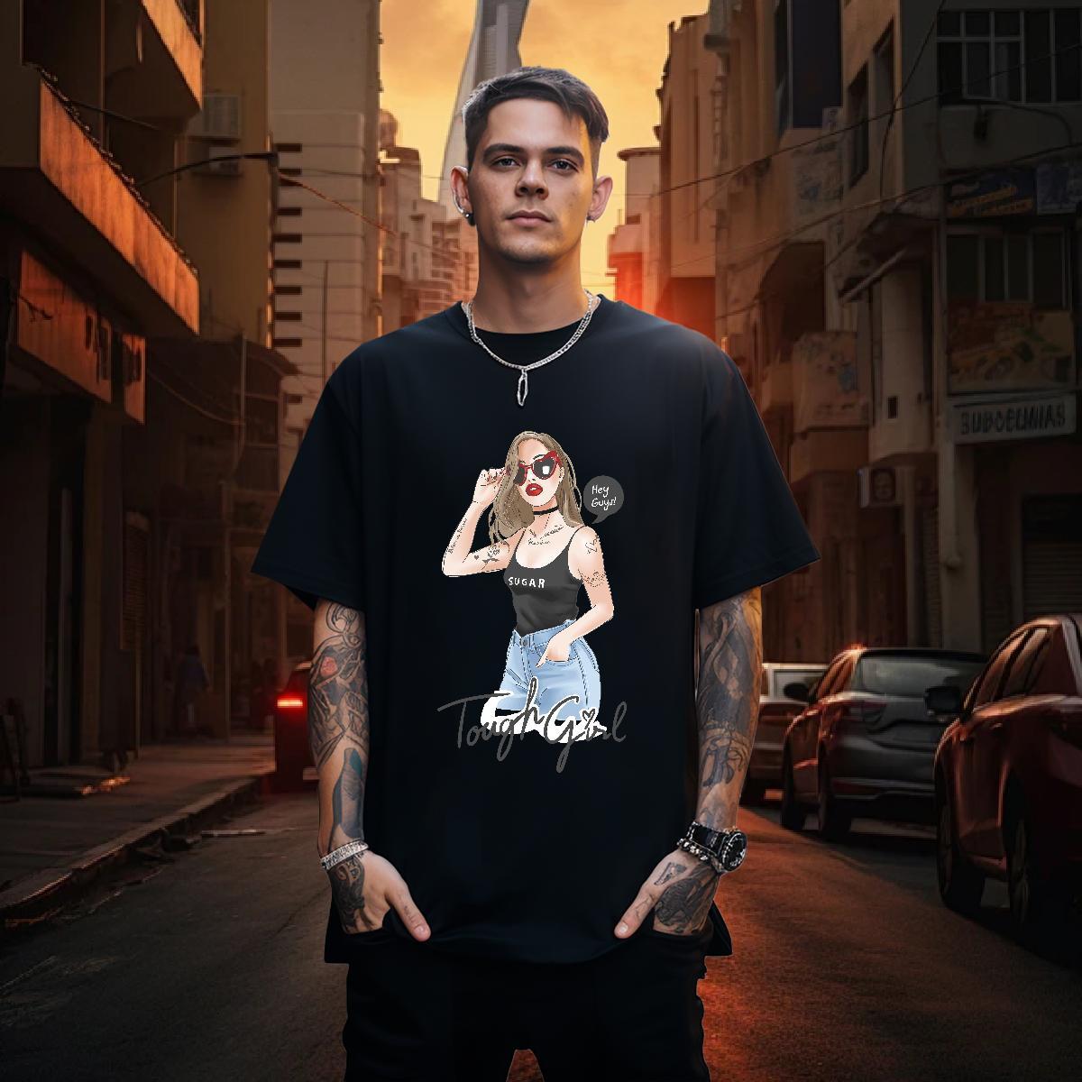 Men T Shirts 230g 100% Cotton person Beach Breathable Short Sleeve Custom Cartoon Men Tops Tees Designer Fashion Loose Fit Clothings