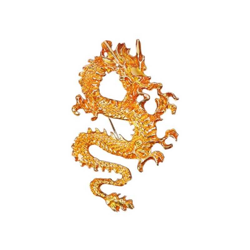 Traditional Dragon Chest Chinese Culture Collar Pin Chinese Zodiac Party Pin W240815
