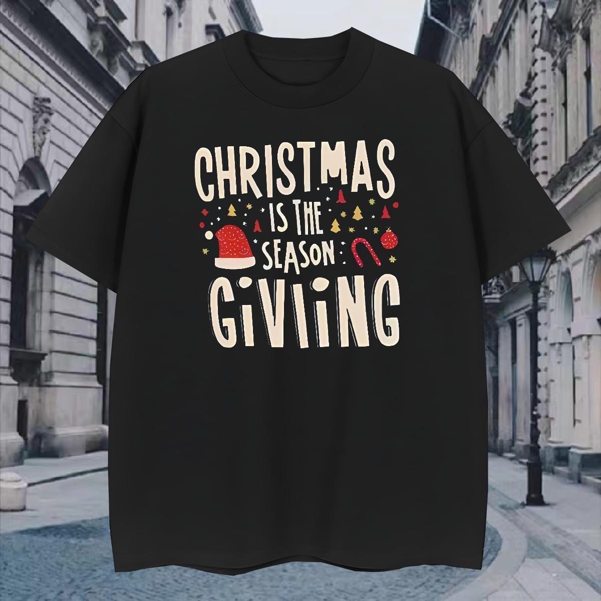 Loose Mens T Shirts Christmas Breathable Crew Neck Casual Beach Custom Anime 230g Pure Cotton Men Tshirts 2024 DIY Polos