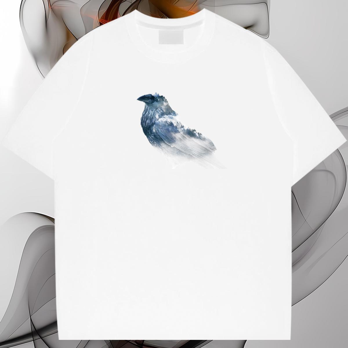 Comfortable Men T Shirts bird Crew Neck Daily Outfit Plus Size Custom 100% Cotton 230g Mens Tshirts 2024 DIY Polos